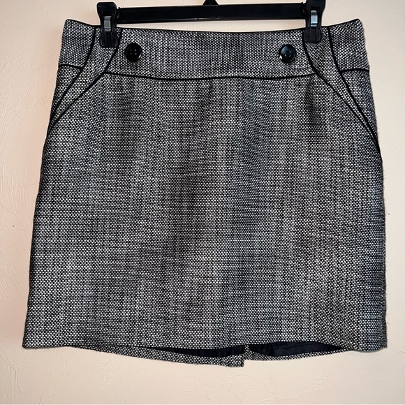 VTG Y2K Tweed Mini Skirt The Limited Sz 6 Pockets Grunge Metallic Career Preppy - Picture 1 of 8